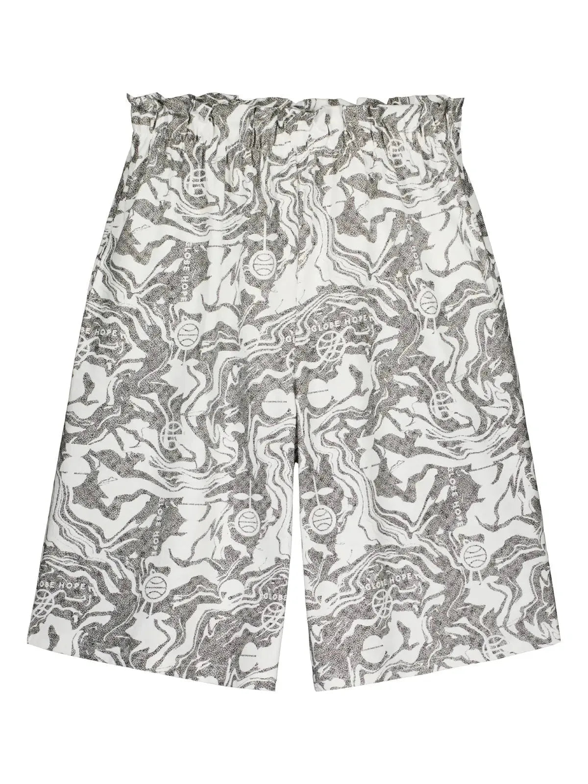 LIETUKKA shortsit, mustavalkoprintti Globe Hope
